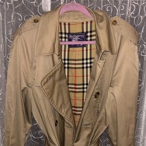 Burberry Beige Trench Coat with Check Lining